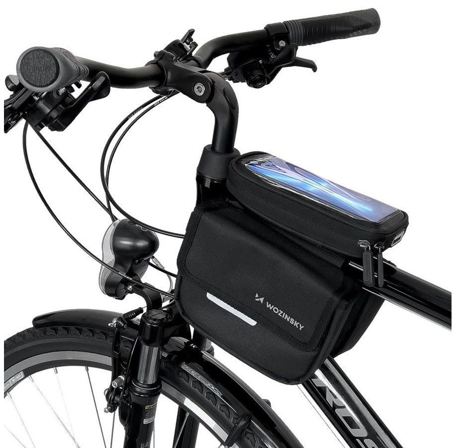 Handys - Cover & Cases - Wozinsky bicycle frame bag waterproof phone case 1.5l black (WBB26BK) - 5907769301452