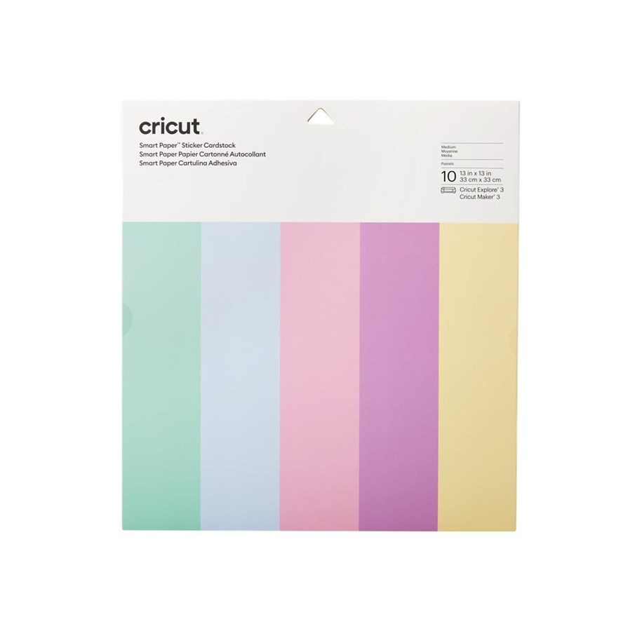 Label printer - Cricut Smart Paper - sticker cardstock - 10 sheets - pastel mint pastel powder blue pastel petal pastel lilac pastel butter - 2008320