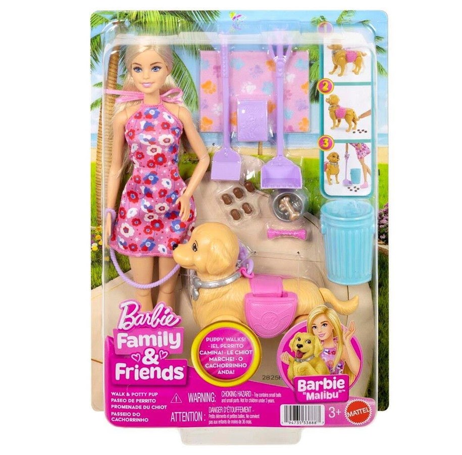 Dolls & Accessories - Barbie Walk & Potty Malibu - 960-2609