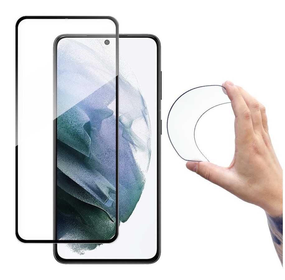 Handys - Cover & Cases - Wozinsky  Full Cover Flexi Nano Glass Film Tempered Glass with Frame Samsung Galaxy S21+ 5G (S21 Plus 5G) Black - 9111201928305