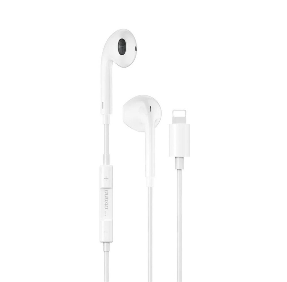 Kopfhörer/Headsets - Dudao X14+ Wired Earbuds with 1.2m Lightning Connector - White - 6973687247508