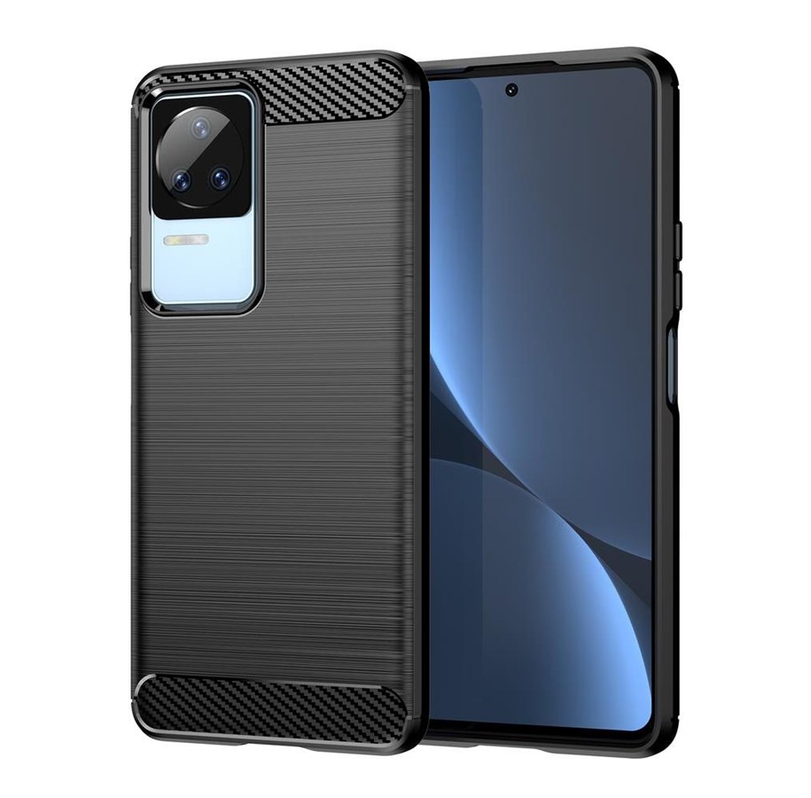Handys - Cover & Cases - Hurtel Carbon Case for Xiaomi Poco F4 5G Flexible Silicone Carbon Cover Black - 5907769349713