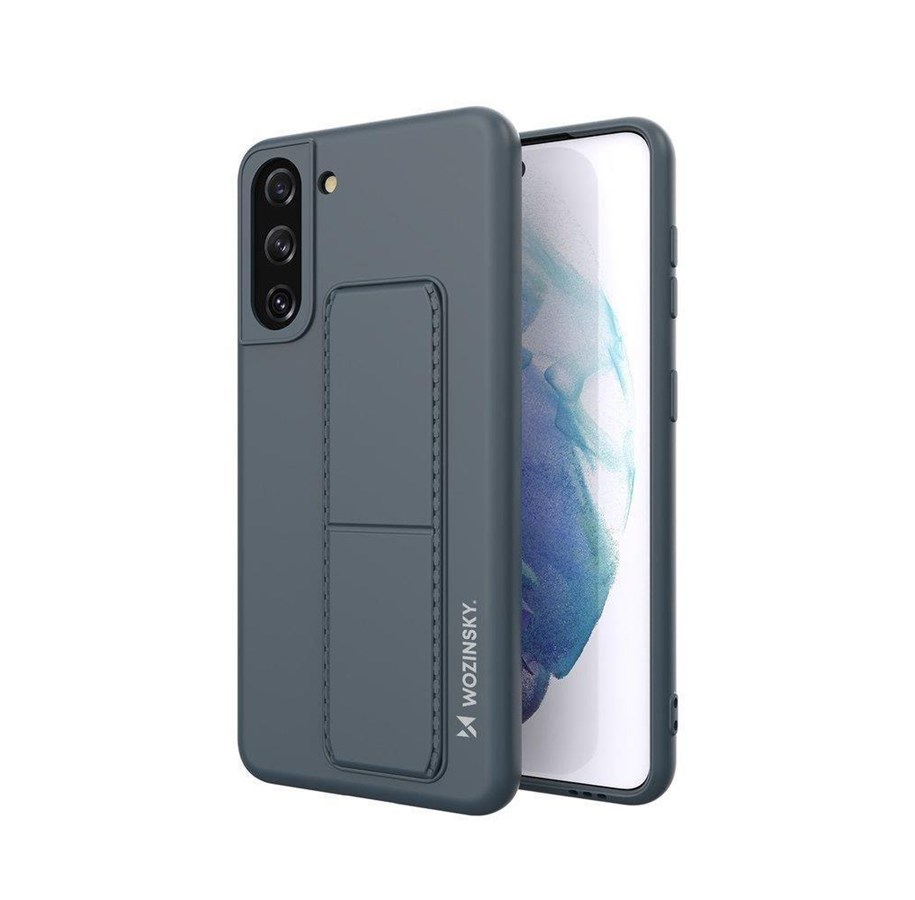 Handys - Cover & Cases - Wozinsky Kickstand Case Silicone Case with Stand Case Samsung Galaxy S21+ 5G Navy Blue - 9111201941434