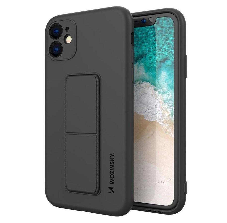 Handys - Cover & Cases - Wozinsky  Kickstand Case Silicone Case with Stand Case for Xiaomi Redmi 10X 4G / Xiaomi Redmi Note 9 Black - 9111201941984