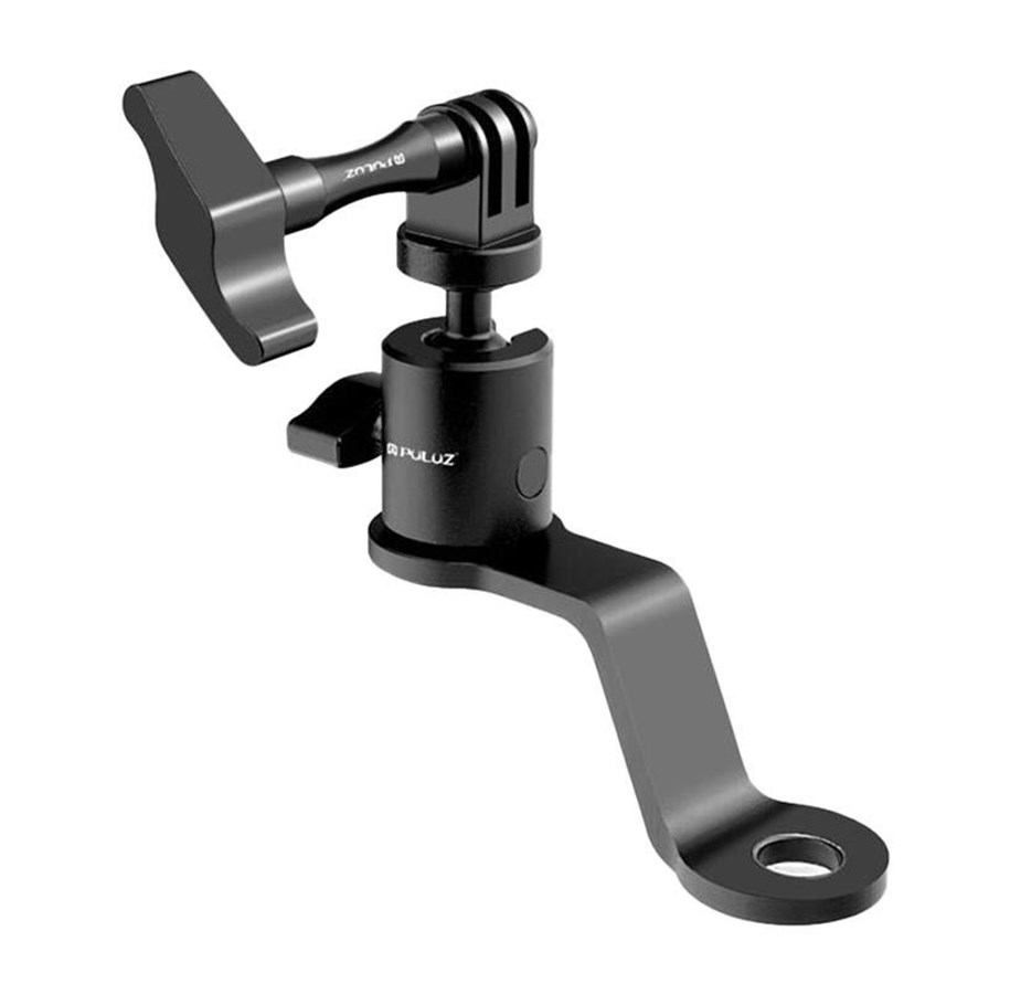 Actionkamera Zubehör - Puluz Aluminum Motorcycle Mirror Camera Mount – Black - PU1056B