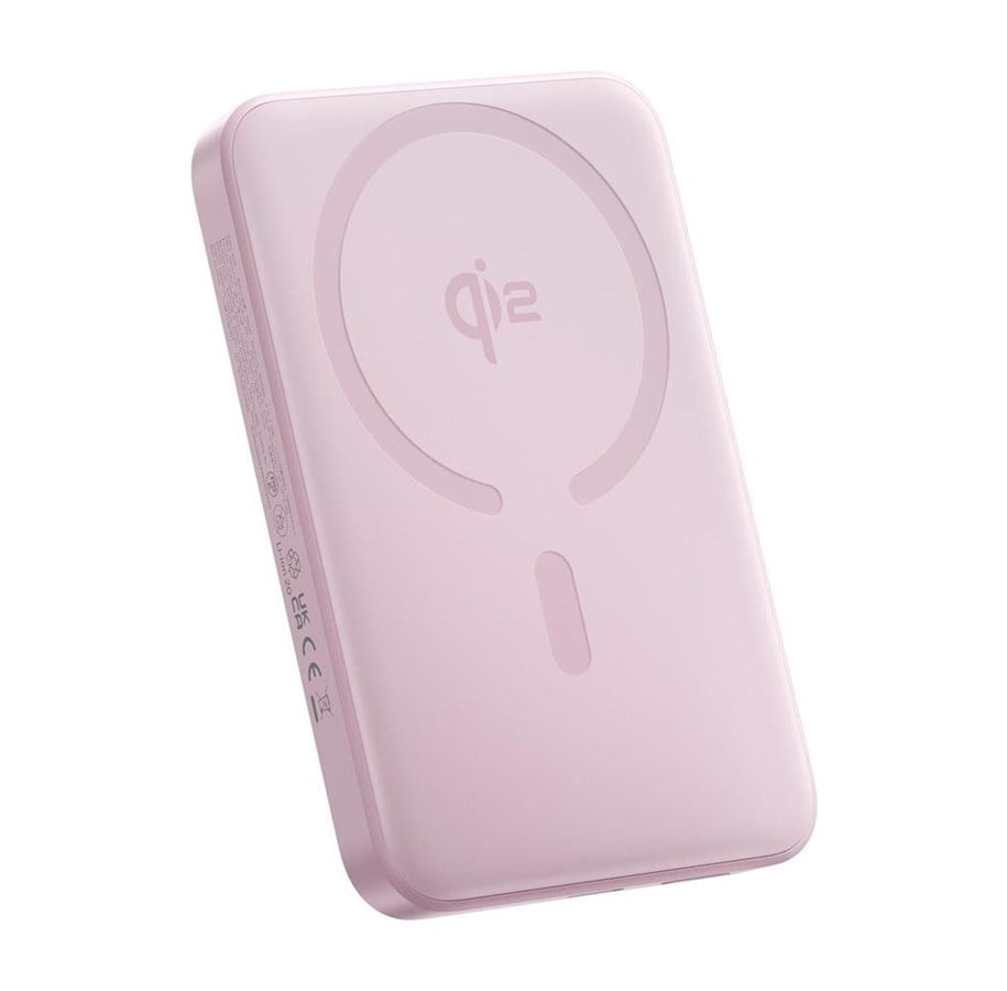 Powerbank (Akku) - Baseus EnerFill FM12 Qi2 Power Bank 10000mAh 22.5W MagSafe Compatible with White Simple USB-C Cable 20V/3A 0.30m - Pink Powerbank (Akku) - Pink - 10000 mAh - E0028502