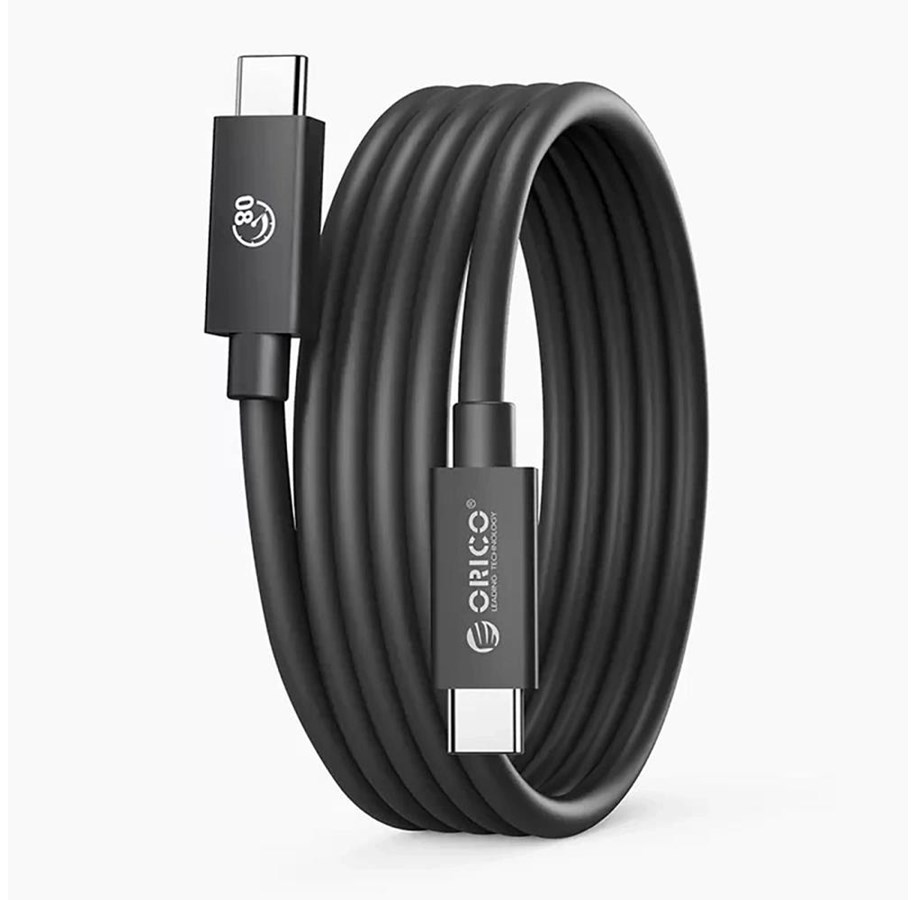 USB Kabel - ORICO USB4 Thunderbolt5 Cable 80Gbps 240W USB-C to USB-C 1m - Black - TBZ5-10-BK-BP