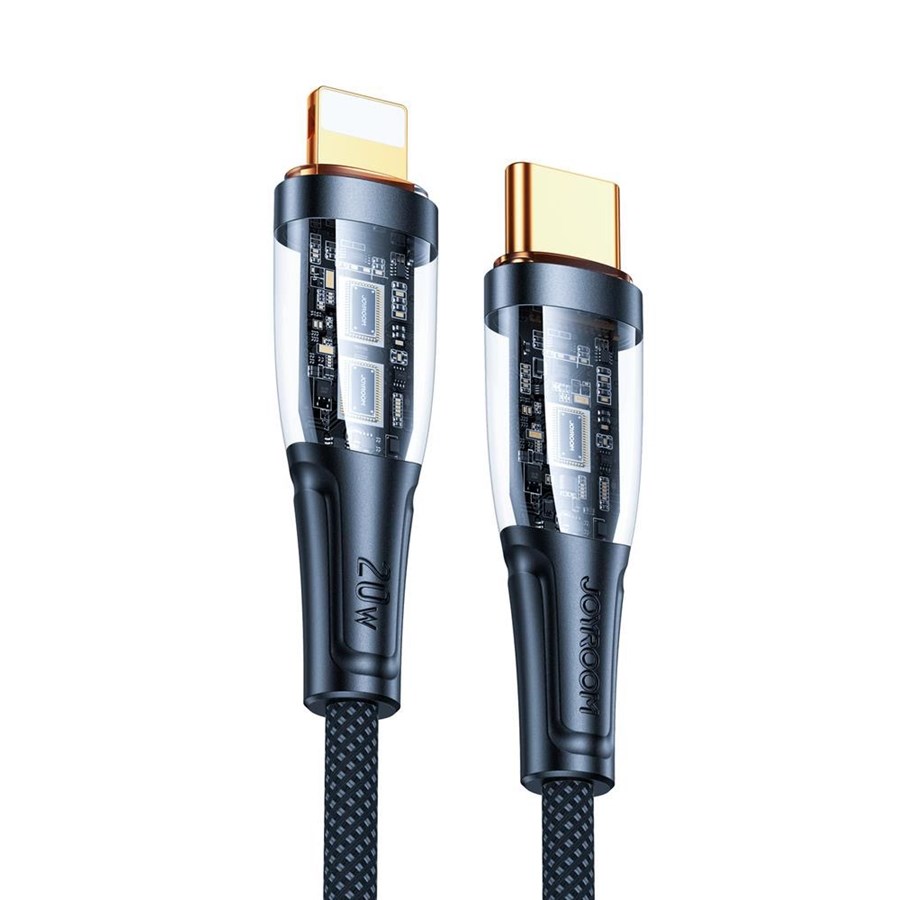USB Kabel - Joyroom Star-Cloud Series A3 USB-C / Lightning Cable 20W 1.2m with Smart Switch - Black - S-CL020A3-black