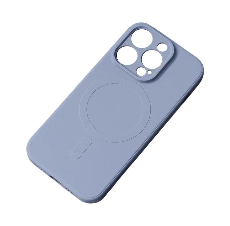 Handys - Cover & Cases - Hurtel MagSafe Compatible Silicone Case for iPhone 15 Pro Silicone Case - Gray - 5907769356940