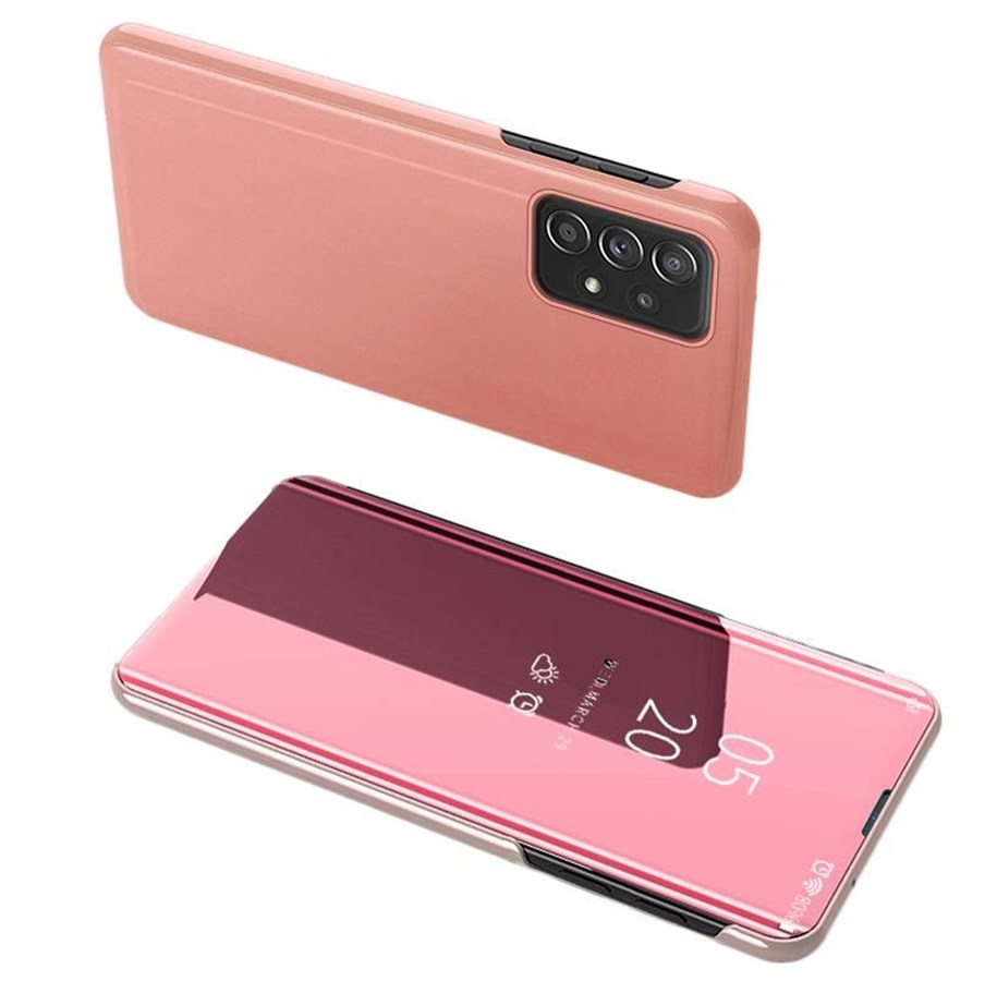 Handys - Cover & Cases - Hurtel Clear View Case Flip Cover for Samsung Galaxy A73 Pink - 5907769340017