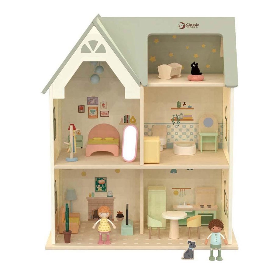 Holzspielzeug - Classic World Wooden Dollhouse Cottage - 50638
