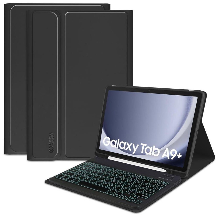 Tablets - Cover & Case - Tech-Protect  SC Pen + Keyboard Case for Samsung Galaxy Tab A9+ 11" X210 / X215 / X216 - Black (US International) - 9319456607888