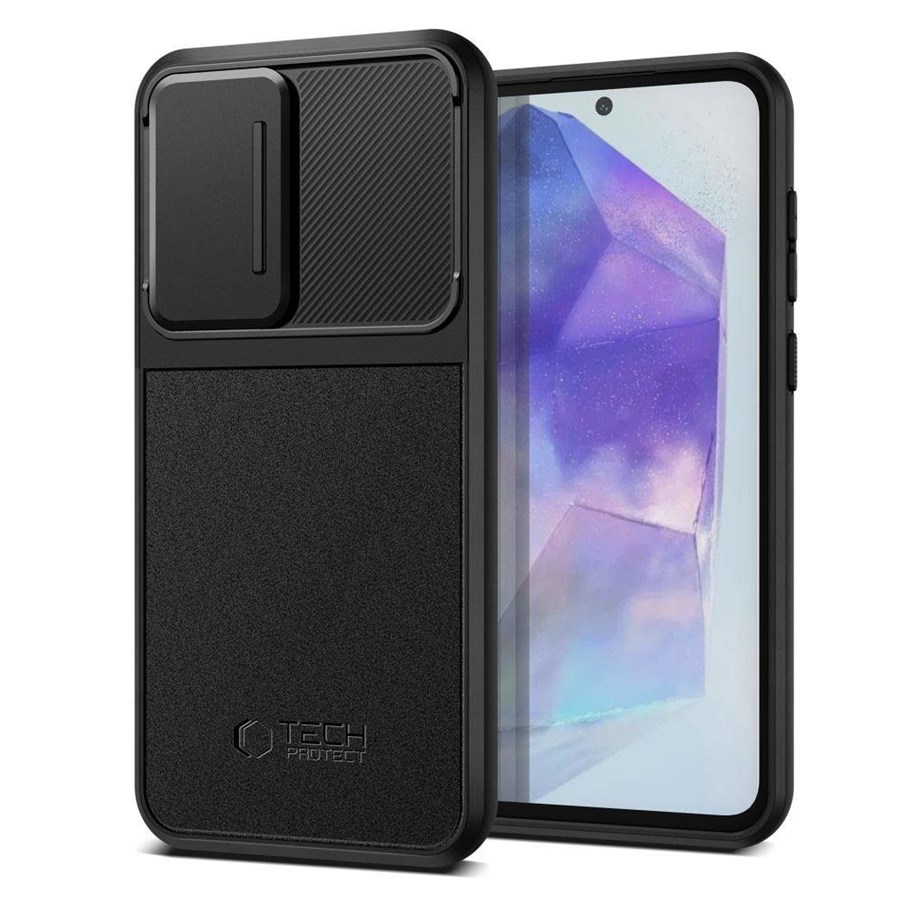 Handys - Cover & Cases - Tech-Protect  Velar Cam+ Case for Samsung Galaxy A55 5G - Black - 5906302307807