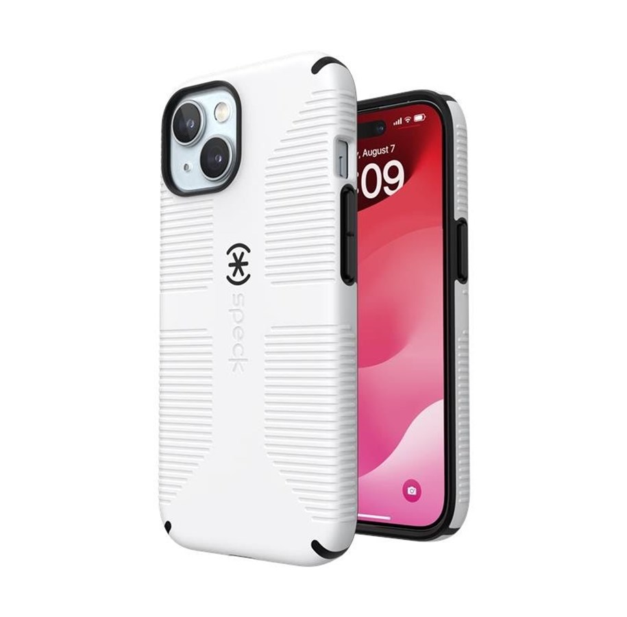 Handys - Cover & Cases - Speck Candyshell Grip MagSafe - iPhone 17e / 16e / 15 / 14 / 13 Case - White / Black - 150652-1909