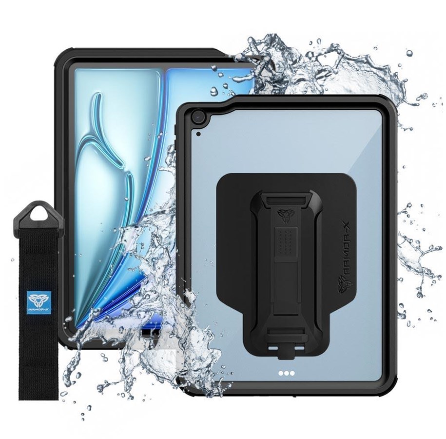 Tablets - Cover & Case - Armor-X iPad Air 11 M2/M3/M4 | IP68 Waterproof Shock & Dust Proof Case With Hands - MXS-IPAD-A5