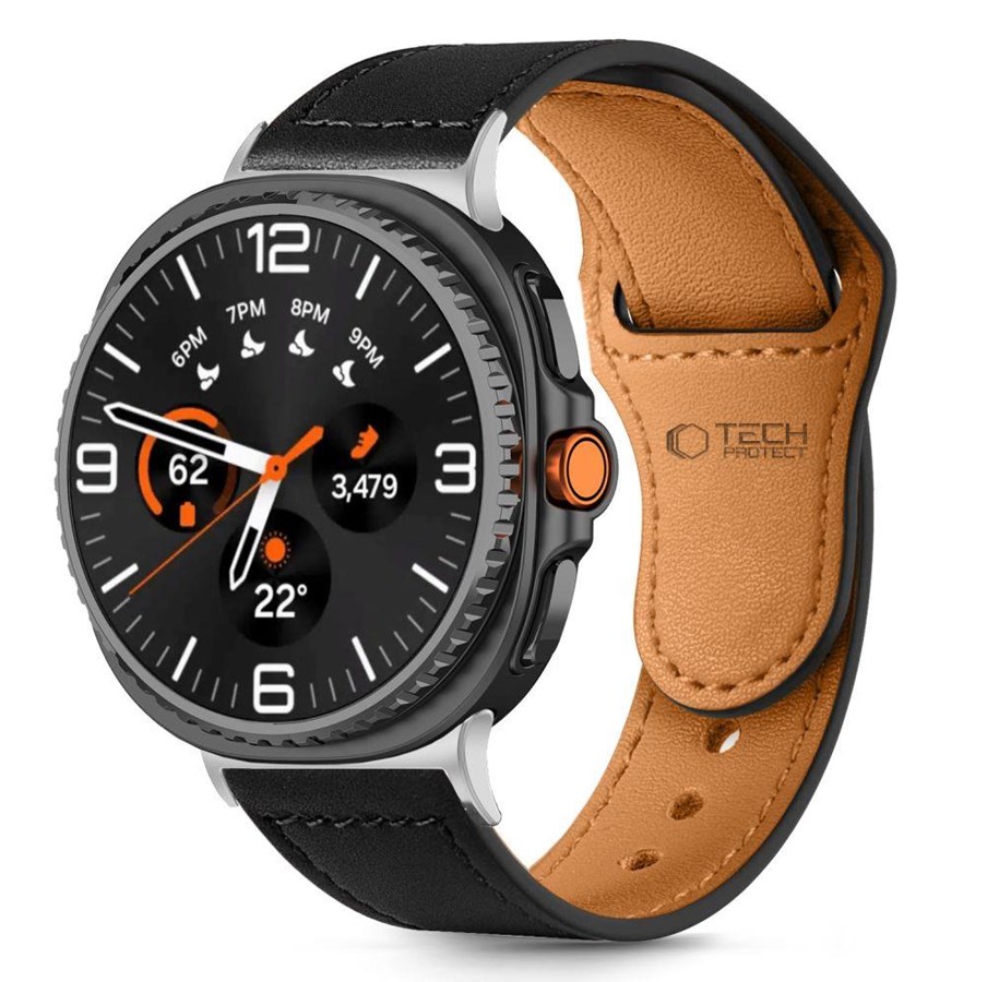 Smartwatch - Accessories - Tech-Protect  Leatherfit Strap for Samsung Galaxy Watch 40 / 44 / 46 mm - Black - 5906302331246