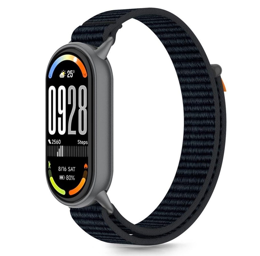 Smartwatch - Accessories - Tech-Protect Nylon Pro Strap for Xiaomi Smart Band 8 / 9 / 10 / NFC - Black & Orange - 5906302331468