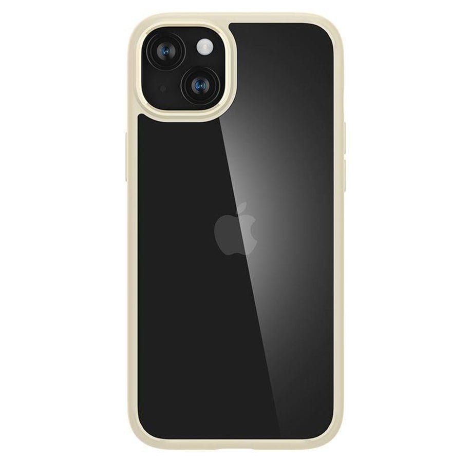 Handys - Cover & Cases - Spigen Crystal Hybrid iPhone 15 Plus Case - Transparent Beige - Spigen Crystal Hybrid, sand beige - iPhone 15 Plus