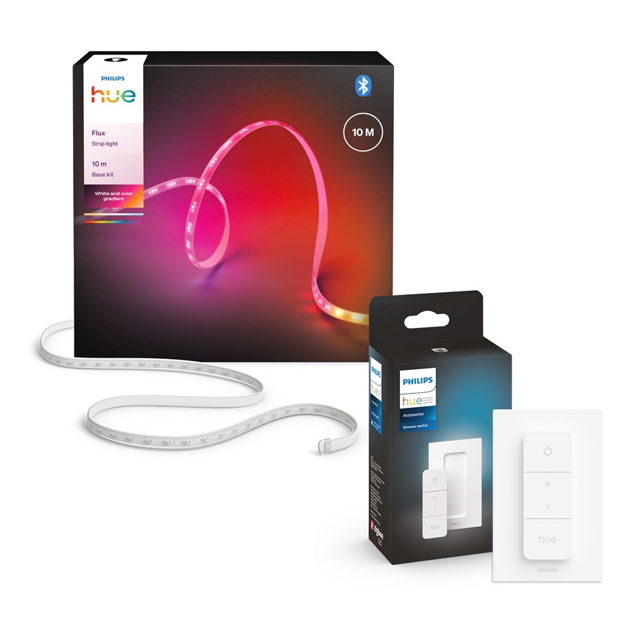 Smart-Home - Philips Hue Flux Lightstrip 10 m + Hue Dimmer Switch bundle - 8500987
