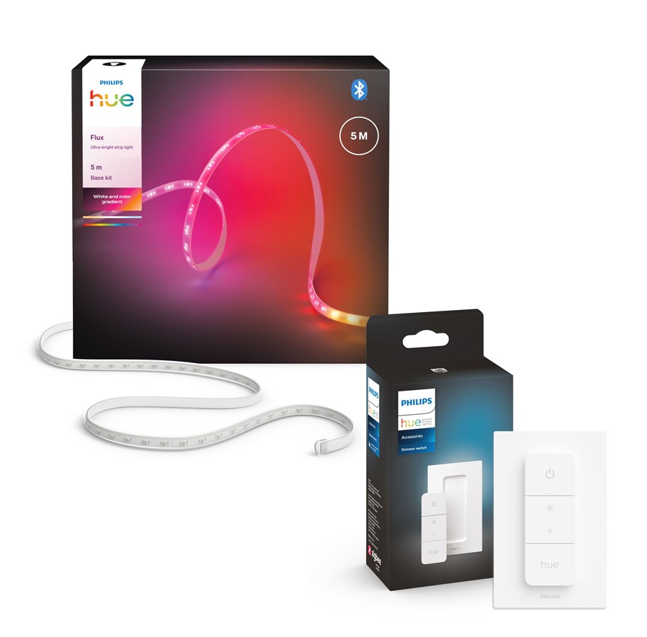 Smart-Home - Philips Hue Flux Ultra Bright LED-Streifen 5 m + Dimmer Switch V2 - 8500988