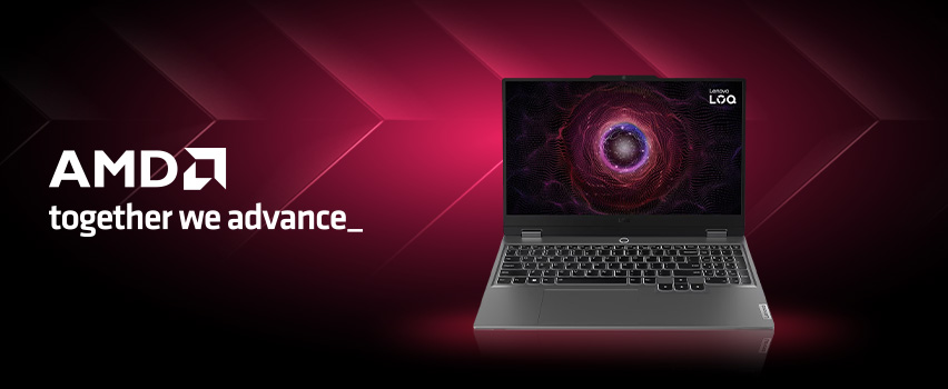 AMD-drevet gaming-laptop med futuristisk skærmbillede