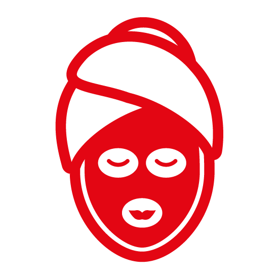 Icon einer Frau mit Handtuch auf dem Kopf