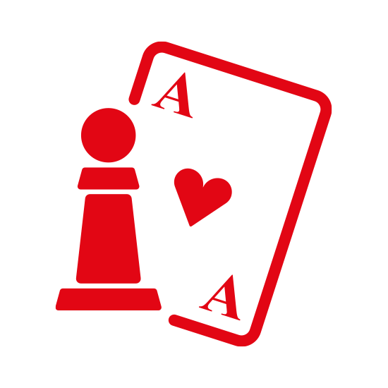 Icon mit Spielkarten und Schachfigur