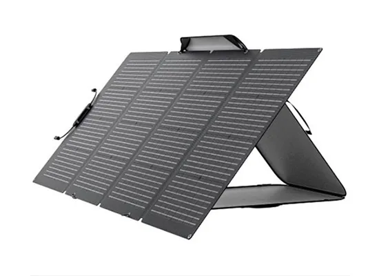 EcoFlow 220W Solarpanel aufgeklappt auf Ständer – tragbare Solarenergie mit hohem Wirkungsgrad